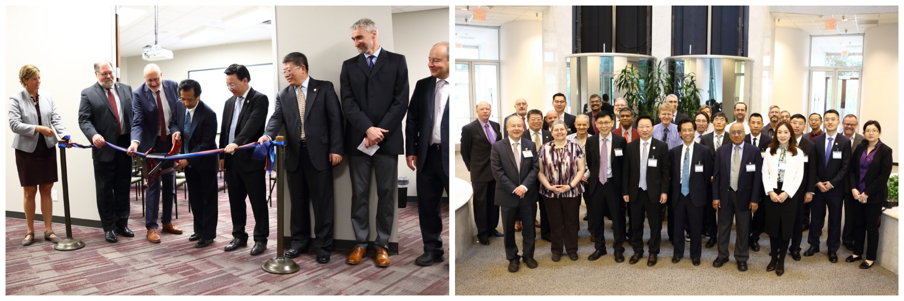 Ribbon cutting and group photo taken during iHESP opening ceremony.